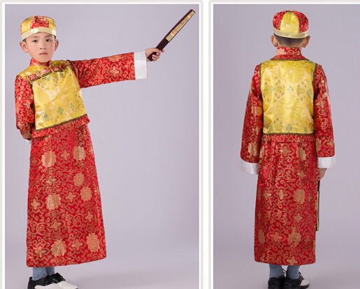 Кинеската Традиционална Носија Принцот Костим Момчиња Костим Облека+ Вест +шапка Дете во Костим Кинески Филм Облека