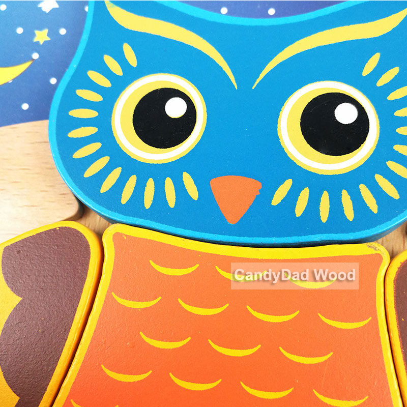 Дрвени 3D Загатка Сложувалка Дрвени Играчки За Деца Цртан филм Животни Мозаик Интелигенција Дрвени Montessori Едукативни