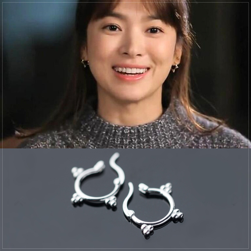 НОВИТЕ Потомци на Сонцето 925-sterling-сребрена Сонце Мали Обрачот Обетки Песна Hye Kyo корејски Фунта-сребро-накит Круг
