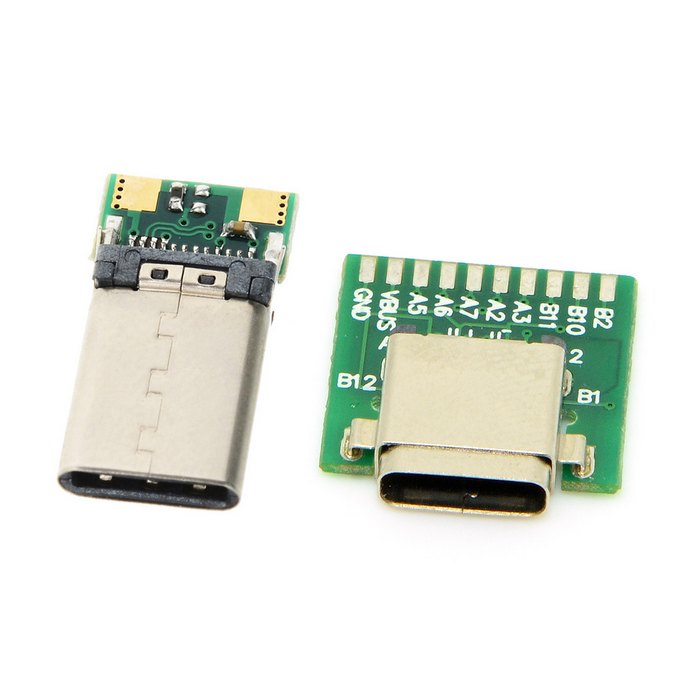 КИП 1 сет DIY 24pin USB 3.1 Тип В Машки & Женски Plug & Приклучок Конектор SMT вид со КОМПЈУТЕР Одбор Cablecc