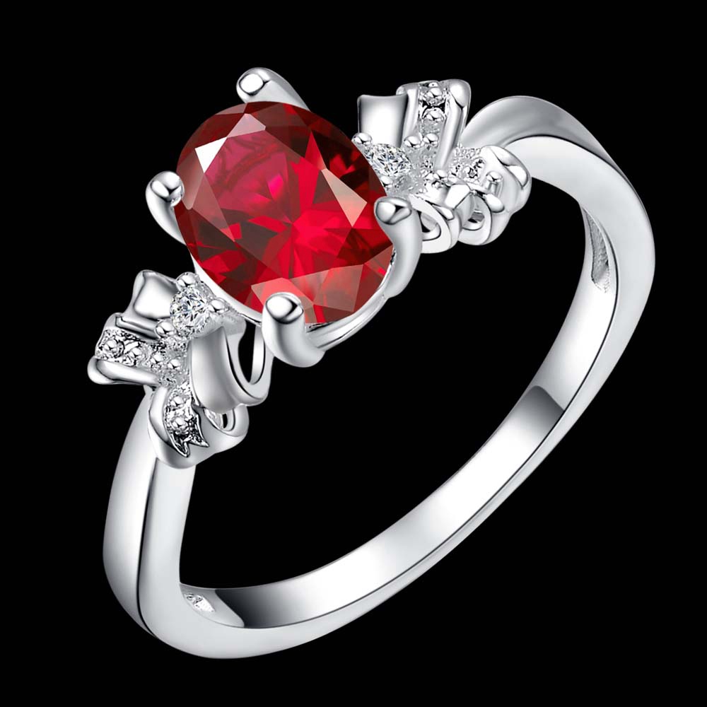 црвено циркон пристоен прилично позлатен Сребрен прстен, сребрени мода накит прстен За Жените&Мажи , /OGJKEPUJ UGFDWXUA