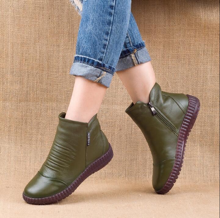Akexiya Топла Продажба на Чевли Витез чизми Вистинска Кожа Глуждот Чевли Гроздобер Секојдневен Чевли на Бренд Дизајн