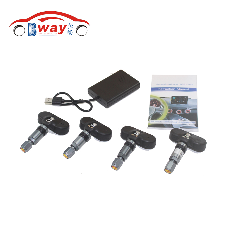 Автомобил TPMS Андроид USB Гуми Притисок Систем за Следење со 4 Внатрешните Сензори за Андроид е радио за автомобил Авто