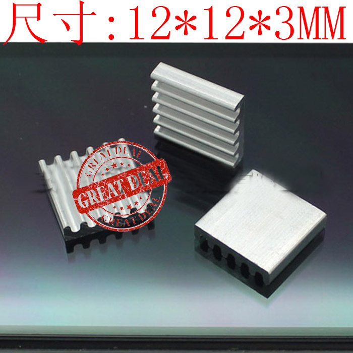 Бесплатен Превозот на Големо 100PCS Алуминиум heatsink 12*12*3ММ Висок квалитет радијатор сребрена боја IC ладење