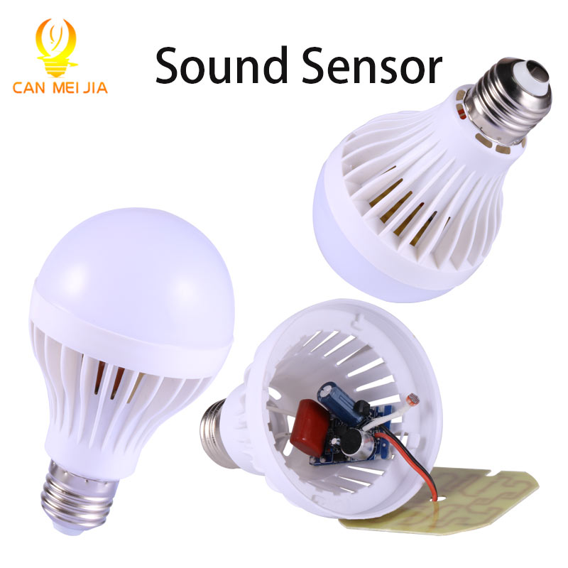 ПИР Сензор за Движење Светилки 5w LED Сијалица 7w Led диоди 9w Авто Smart LED светилки Или Звучен Глас Светлина E27 Сензор