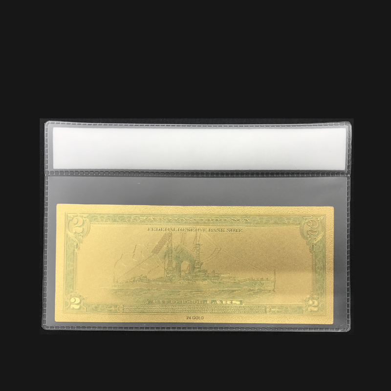 1918 Година Американската 24k Злато Банкноти Колекционерски Дома Декор НИ 2 Долар Банкноти Хартија Пари Со ГРБ Рамка за Собирање