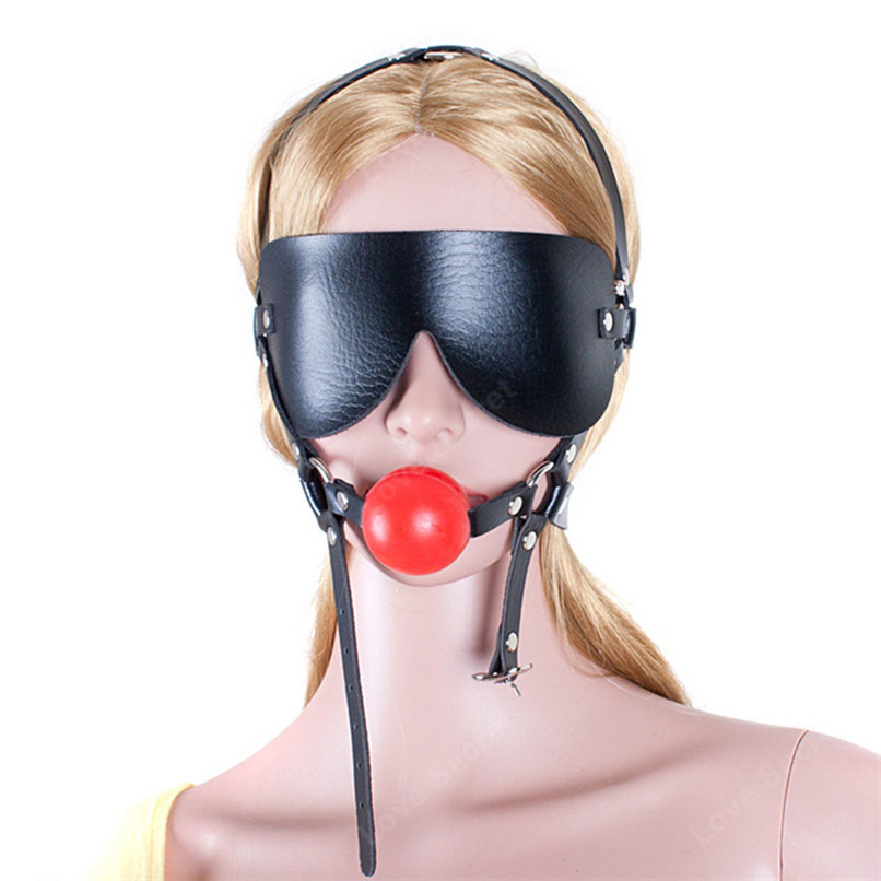 Силиконски Топката Замолчени СТП Кожа Отвори Устата Замолчени со маска за очи Главата Подигнат Секс Производи во Возрасни