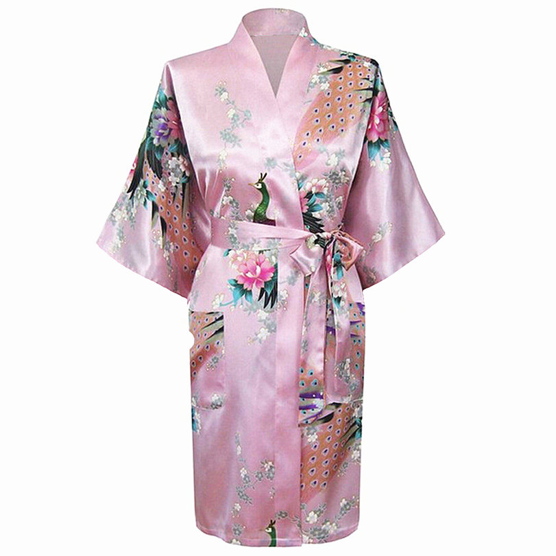 Секси Пурпурна Кинески Женски Свила Rayon Облека Gown Гроздобер Кимоно Yukata Лето Секојдневен Nightgown Големина S M