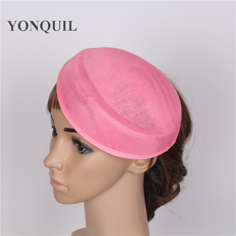 Мулти-бои 5psc/многу 16*19CM жените Солидна овална розова База шапка имитација Sinamay База Fascinator Капи рачно изработени