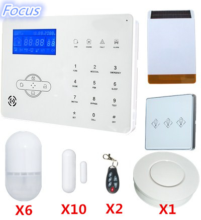 Гласовен Потсетник GSM Burglar Аларм Систем Home Safety заштита Аларм Систем Со Отворен Соларни Сирената и Паметни прекинувач