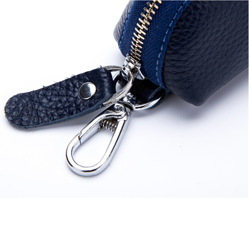 2015 година Нови Жени Мажи Cowhide Кожа Патент Чанта Торба за во Автомобил Копче Паричници Мода Мултифункционален Housekeeper