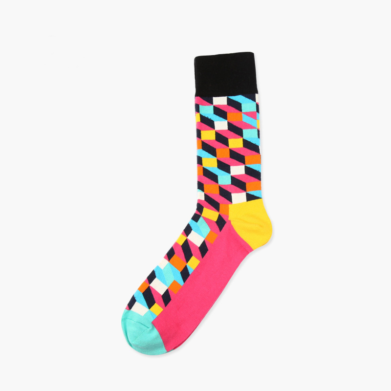 3 пара Три-димензионални машки чорапи најновите дизајн популарни машки чорапи ШАРЕНИ ЧОРАПИ ОДГОВАРААТ МОДЕН ДИЗАЈНЕР ОБОЕН ПАМУК