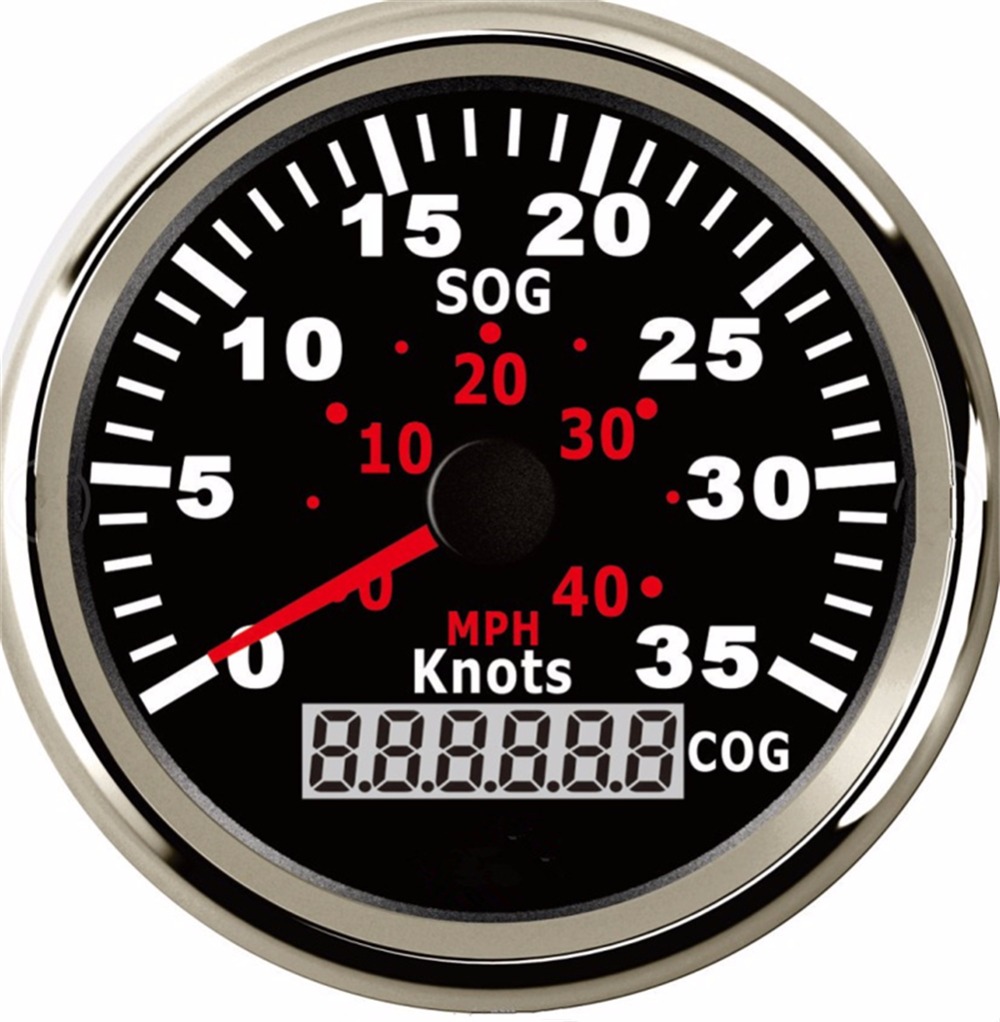 1pc 85mm odometers 35knots gps speedometers 9-32v брзина mileometer со светлина и антена одговара за авто брод мотор бела