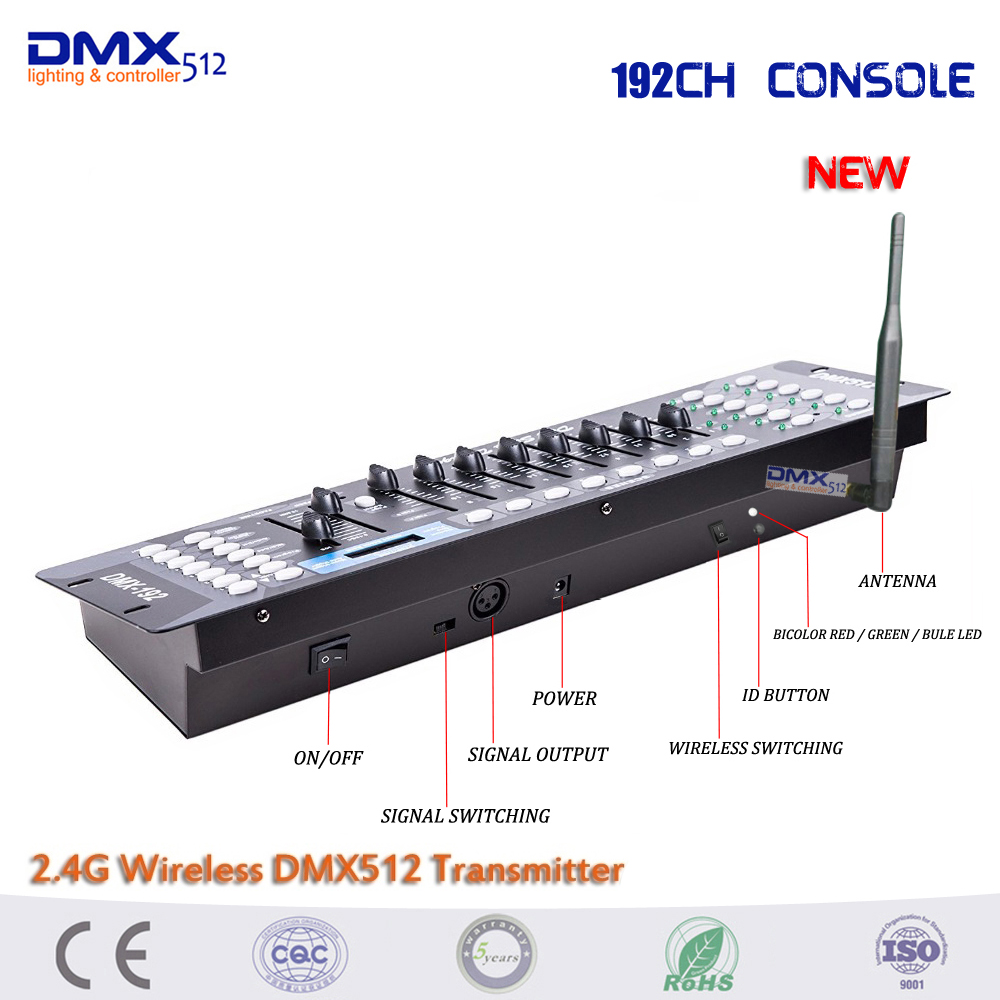 Безжични апликации! Новодојдени 2.4 G Безжична DMX 192Channel конзола компатибилност Безжична DMX512 МИНИ Ресивер Контролер