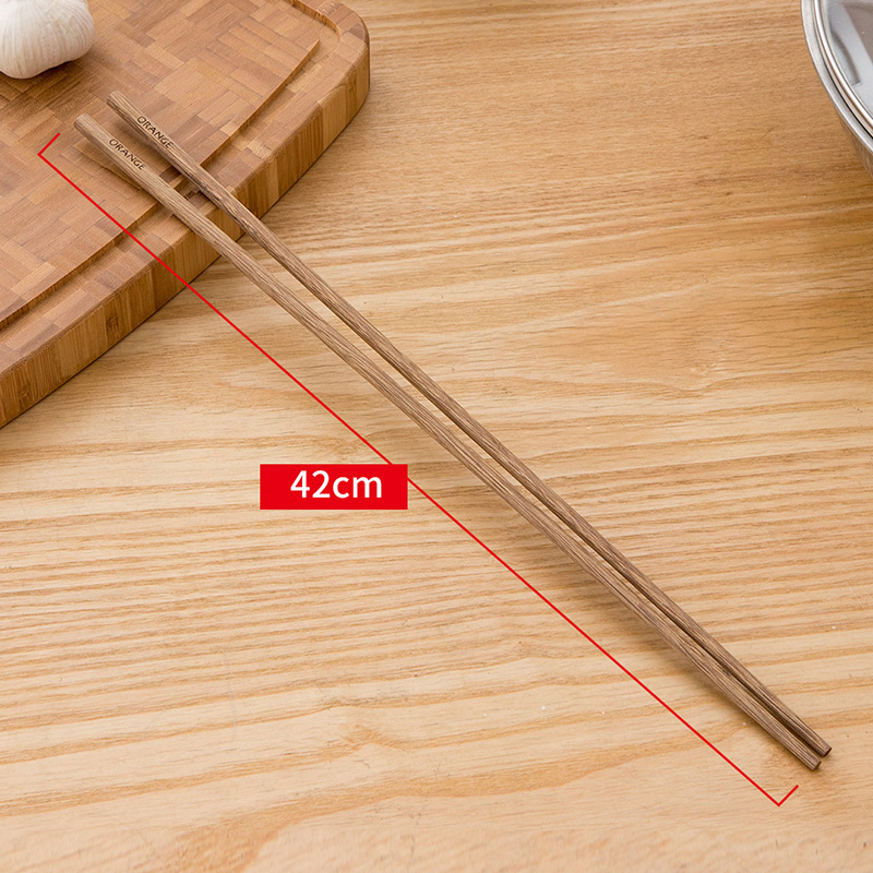 ORZ 42cm Долго се Справи со Кинески Дрвени стапчиња за јадење Анти-Прескокнете стапчиња за јадење Сет За Готвење Тестенини Длабоко Пржени Жешко Тенџере Кујнски Алатки