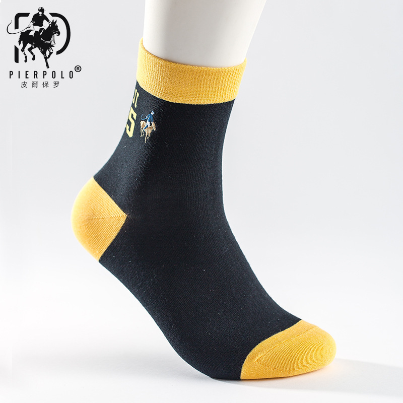 ПЈЕР поло чорапи 5 Парови Производителите на големо на нова есен и зима ПОЛО чорапи Мажите бизнис секојдневен везови