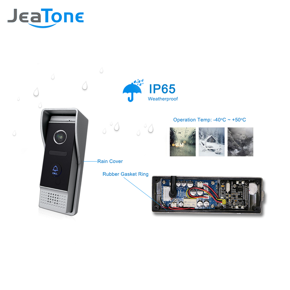 JeaTone 10 TFT жичен 1200TVL Видео Домашен Телефонски Врата за Безбедност Спогодба Систем IR Ноќ Визија Отворен Повик Panel