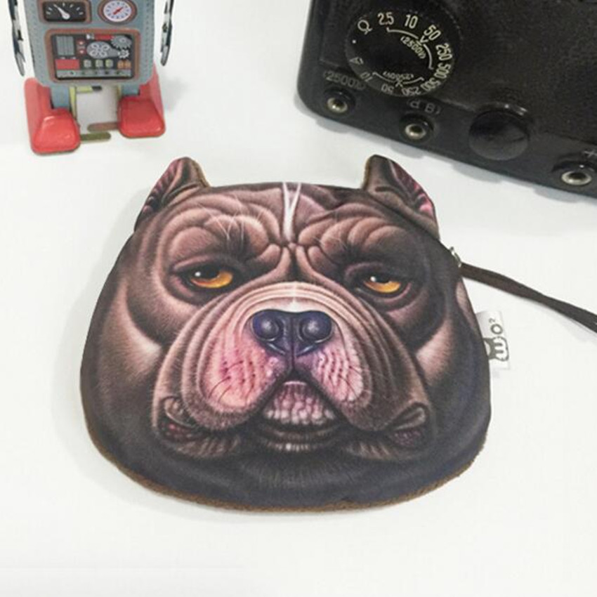 M060 Личност Цртан филм Жените Purses 3D Графики Миленици Akita куче Сибирскиот Husky Кадифен Монета Чанта Картичка Торба