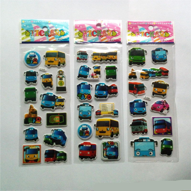 Топла продаде 6pcs/set Tayo малку автобус ознака pegatinas juguetes 3D цртан филм налепници pegatinas infantiles деца