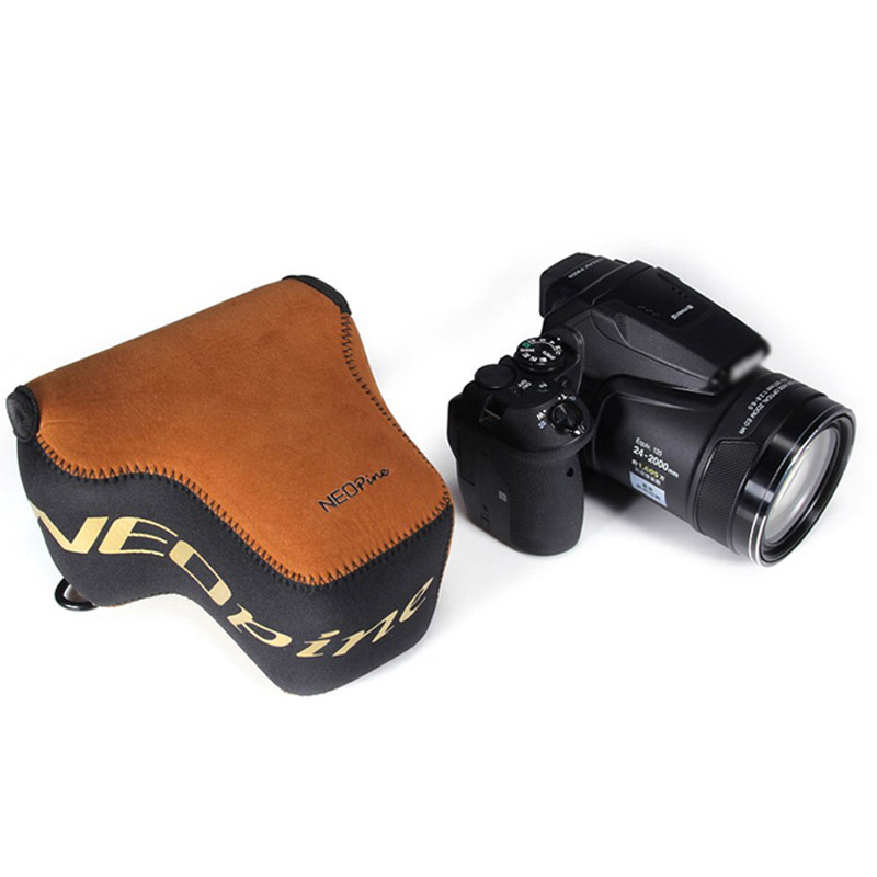 Заштитна Neoprene на камерата Леќи на Камерата Торба со Бесење Тока за dslr фото P900 P900s Браун Внатрешна Мека Торбичка