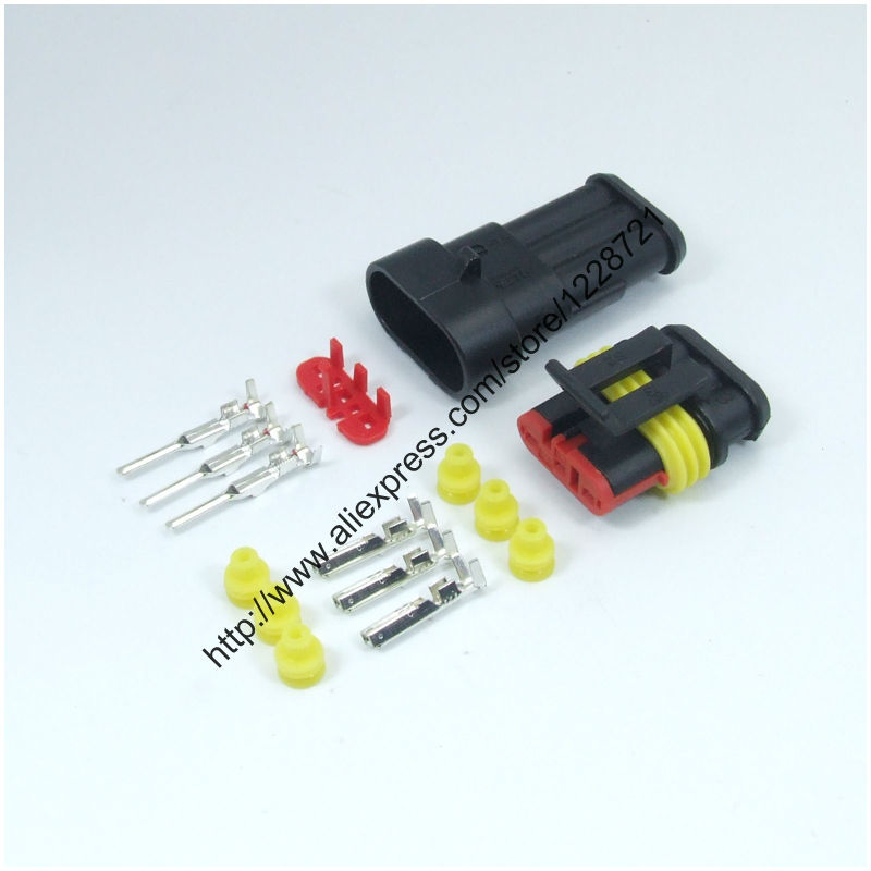 10kit 282087-1 282105-1 IP67 3pin начин Супер Запечатени Водоотпорен Електрични Wire Конектор за Авто Приклучок за Автомобил