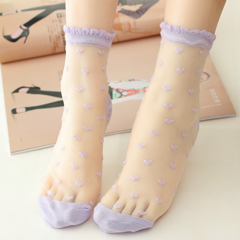 Љубов тенка дише стаклени влакна чорапи свежи модата удобно laciness свила чорапи за жени 10 пара/ многу бесплатен превозот