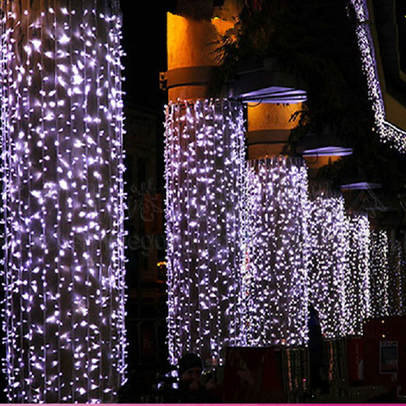 10m 20 милиони 30m 50m LED string светла блескави обоени завеси ктв бар неонски светла водоотпорен Трепкане Светла отворено жица завеса