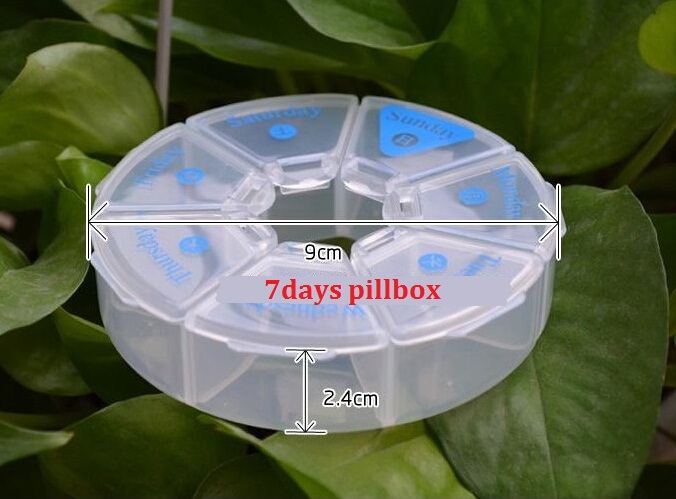 година Нови пристигнување Преносни Круг на 7 дена Pillbox Запечатени складирање кутија Неделно Пилула Случаи