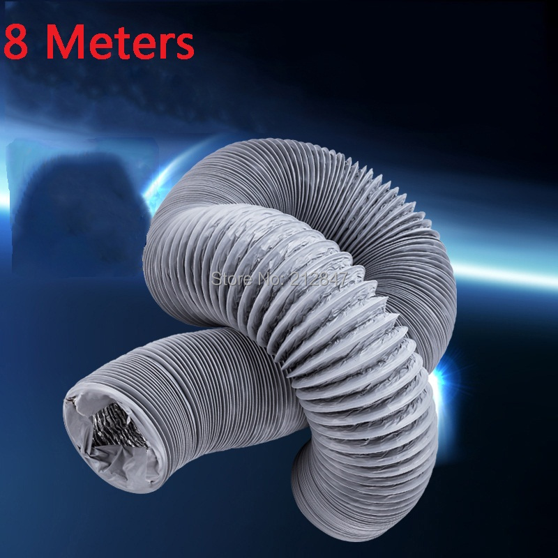 10cm Кол Алуминиумска Фолија Црево Ducting Флексибилни Цевки Вентилација 8M Должина