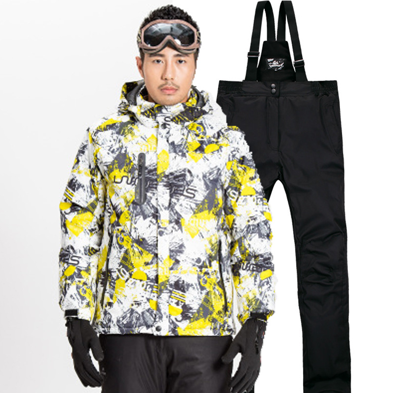Машки Ски Одговараат Водоотпорен Супер Топло Аикидо Грб го Поставите Ски Јакна+Ски Панталона Windproof Отворено Зима
