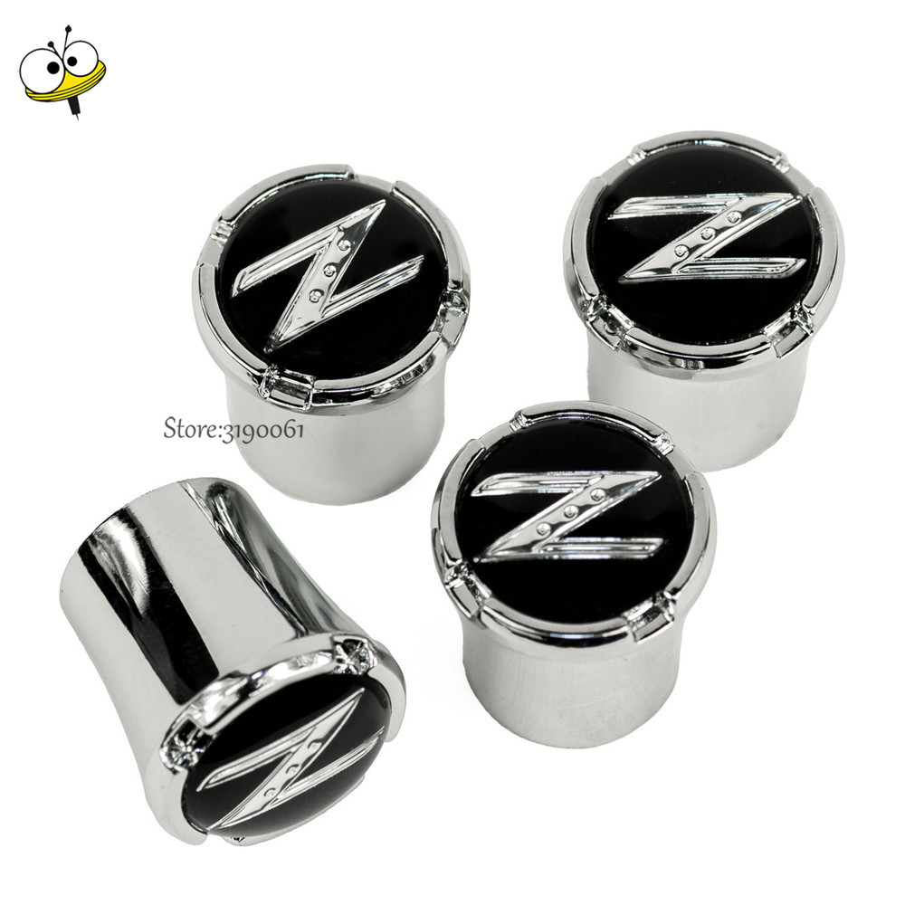 За Z Логото Автомобил-стил Тркала Пневматик вентилот на Гумата Матични Капи Rim Налепница за Nissan Z 350Z 370Z Almera