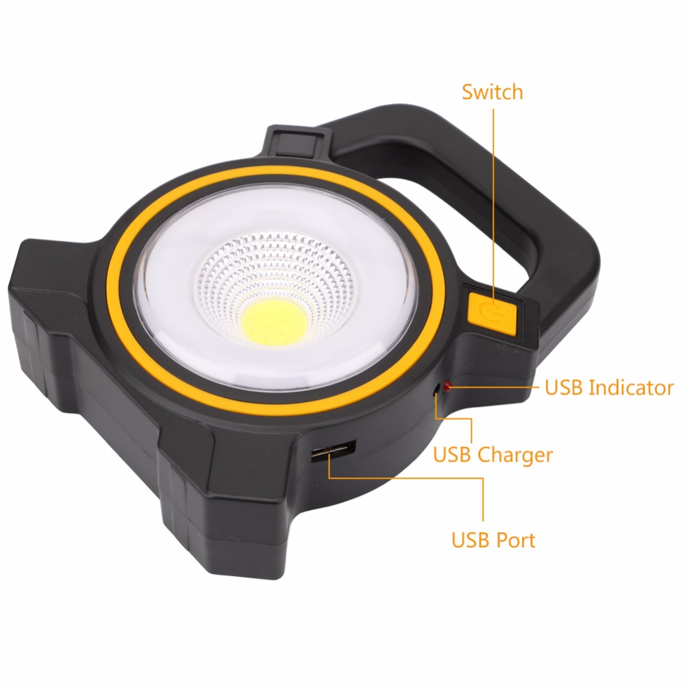 КОЧАН LED Работа Светлина USB Полнење се Справи со Светилка Светло Факел Моќен USB Соларни Работа Светилка За на Отворено Кампување Светлина