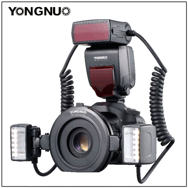 Yongnuo YN24EX E TTL Макро Флеш Speedlite за Canon EOS 1Dx 5D3 6D 7D 70D 80D Камери со 2pcs Флеш Главата + 4pcs Адаптер Прстени