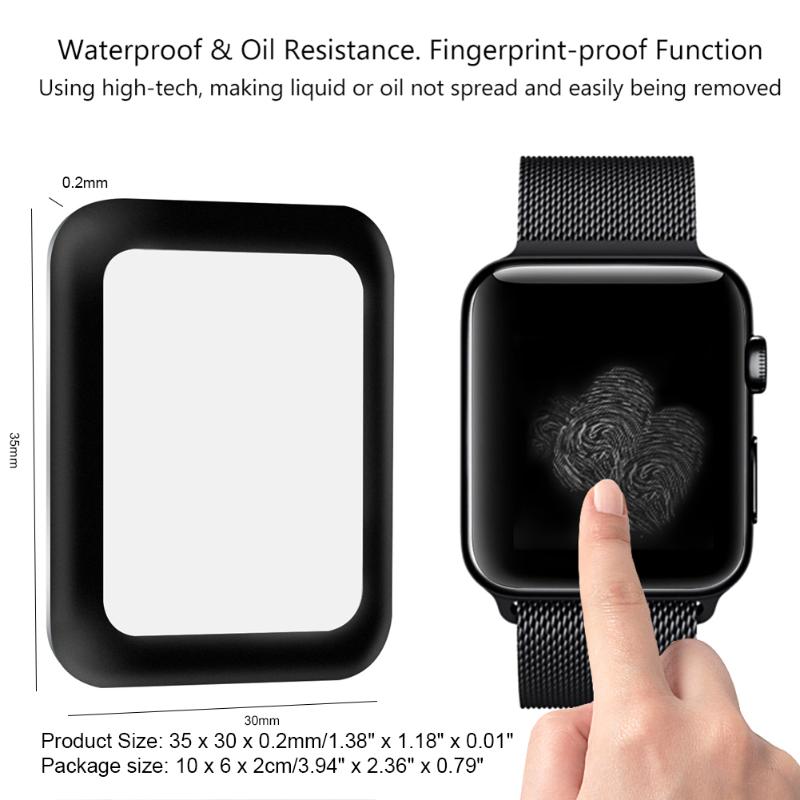 38mm/42mm Smart Watch Екран Заштитник Целосно Покриени Калено Стакло Екран Заштитен Тешко Филм со Границата за Apple