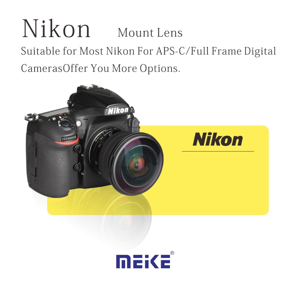 MEKE МК-С-8-3.5 8мм f/3.5 Fisheye Објектив за NIKON dslr фото Камера D500 D810 D800 D5500 D7000 D7100 со APS-C/Целосната Рамка
