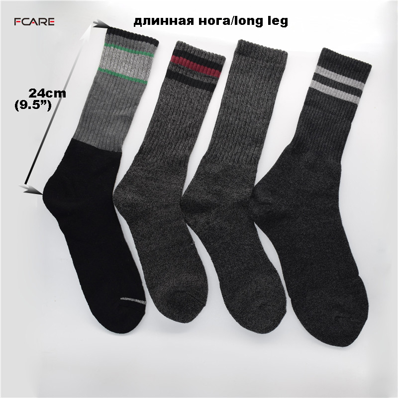 Fcare 8 КОМПЈУТЕРИ=4 пара долги чорапи нога плус големина 40, 41, 44, 45 дебели есен зима топол снег чорапи памук тери