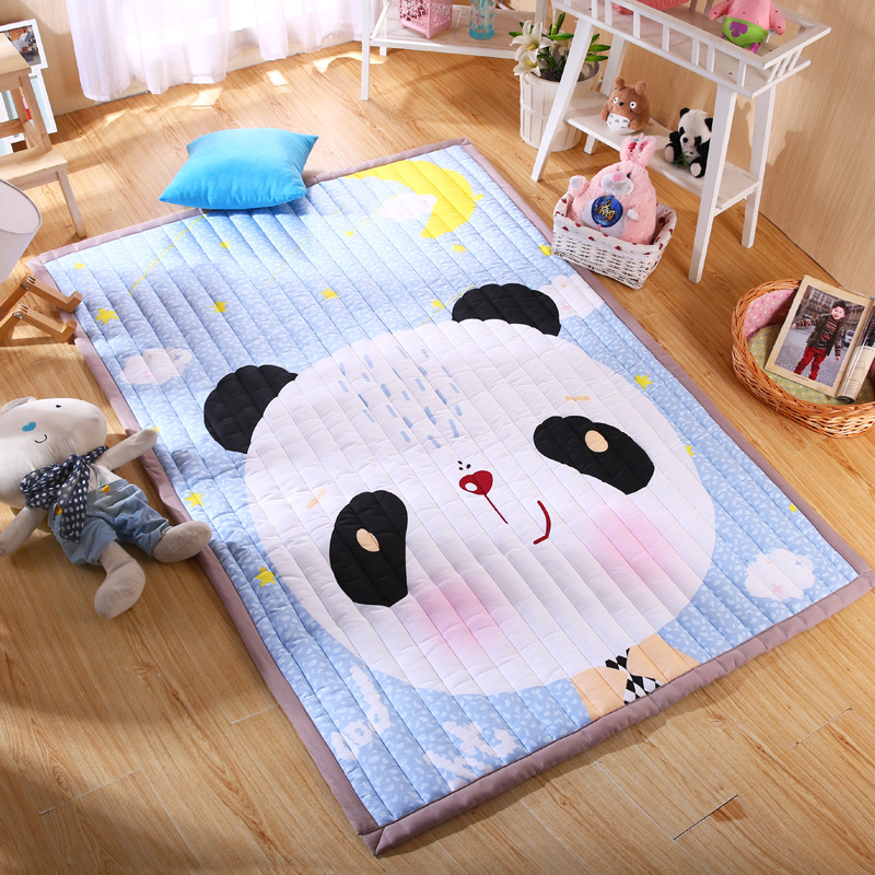 Cartoon игра мат 150*200cm голема тепих Antiskip дете соба тепих правоаголник памук мат отворено панда соба мат зајакот кат килим