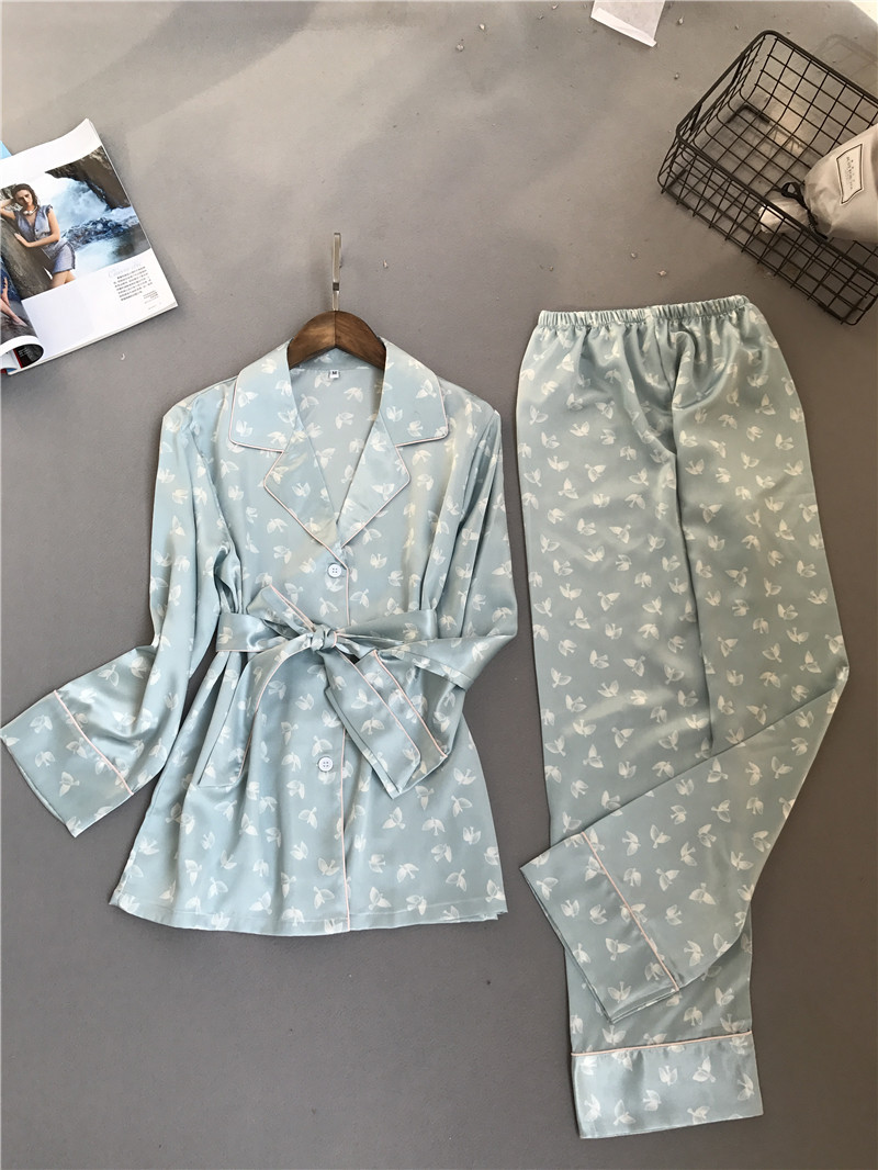 Voplidia Pyjamas Жените 2018 Нова Пролет Падне Бод Pijamas Поставите Свила Чувство Sleepwear Пижами, за жени Pijama Feminino