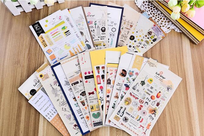 1pack/многу Kawaii Кореја мода Гроздобер живот микс хартија налепница топла продаде на Учениците декорација Дневник налепница
