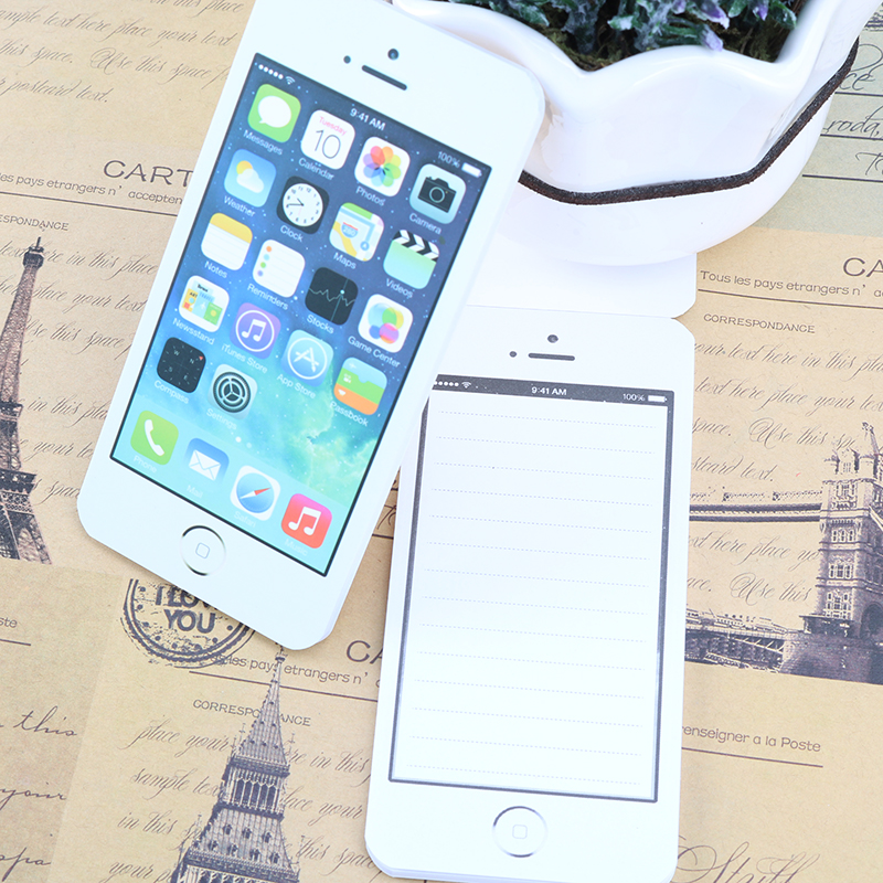 2 Парчиња Креативни Бела Мода Леплива Пост Тоа Имајте на ум Хартија, Мобилен Телефон во Облик на Memo Pad Memo Влошки