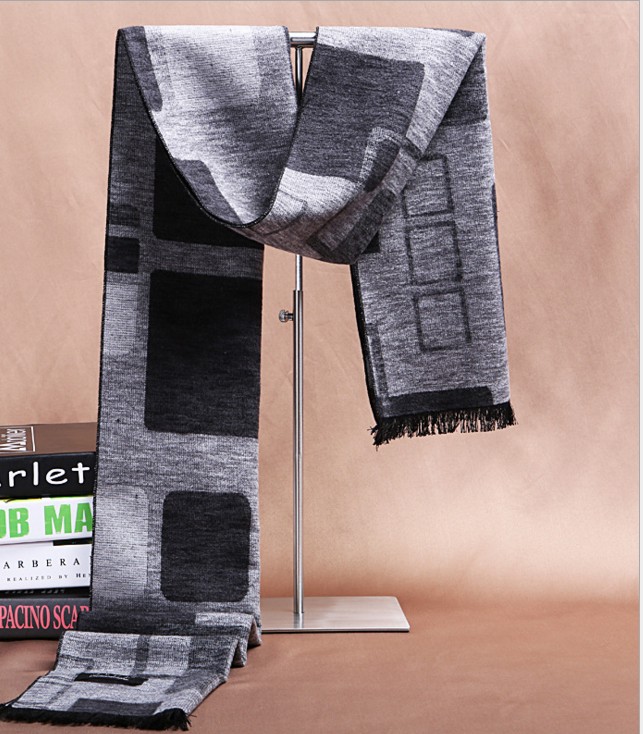 година нови мажите свила шамија за зима и топло, долго дебели plaid свила scarfs за човекот моден бренд бизнисмен