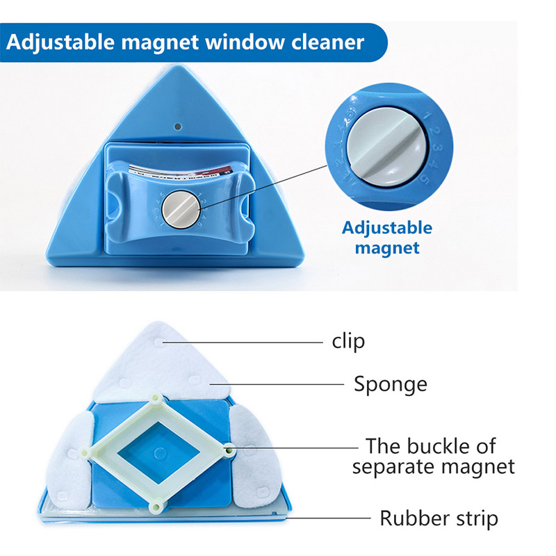 Нови Корисни Прозорец за Чистење со четка Магнети Стакло Wiper (4-30мм) Прилагодливи Површината Четка Магнетни Прозорец