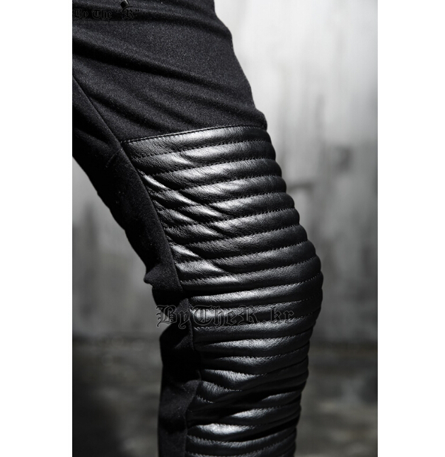 До 2015 Нов плима машка Личност огради СТП кожа крои панталони мода едноставна диви Тенок секојдневен панталони Костими / М-XXL