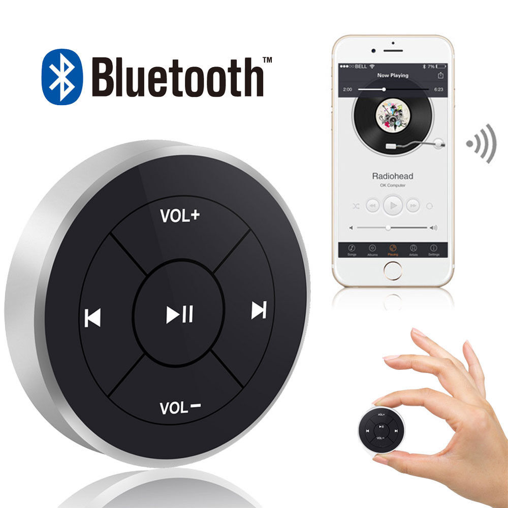 Топла Безжична Bluetooth Далечински Управувач Медиа Копчето за Автомобил Воланот Мото Велосипед Handlebar за iPhone 5