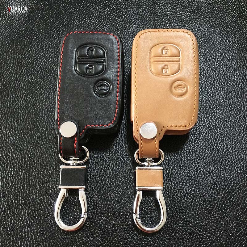 3 копчето smart key покритие за Toyota Camry висококвалитетна кожа копче кутија Круна Prado автомобил кожа далечинско