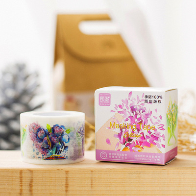 Писмо Од Пролет Цвет Печатени Јапонски Washi Лента 3cm*10m Цртан филм DIY Илустрација Декоративни Маскирање Лента