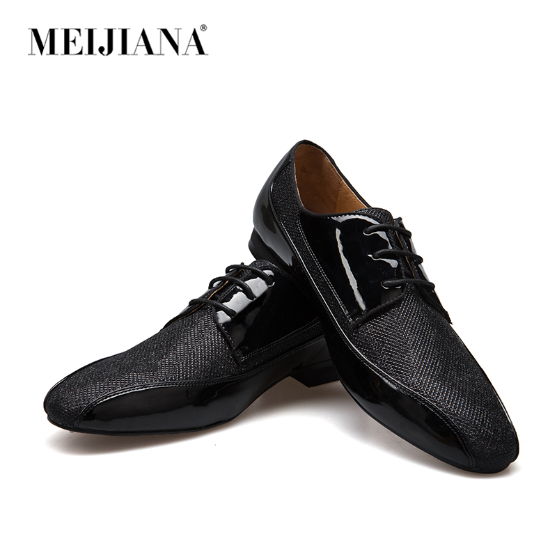 MeiJIaNa рачно изработени од Кожа И Sequins Кожа И Мажите Формалните Чевли Оксфорд Чевли За Мажи Вистинска Кожа