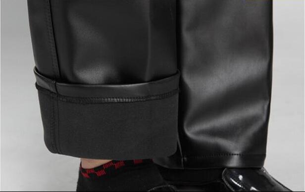 Бесплатен превозот Лабава windproof мотоцикл кожени панталони mens стари лица директно висока половината mens кожени панталони црни мода