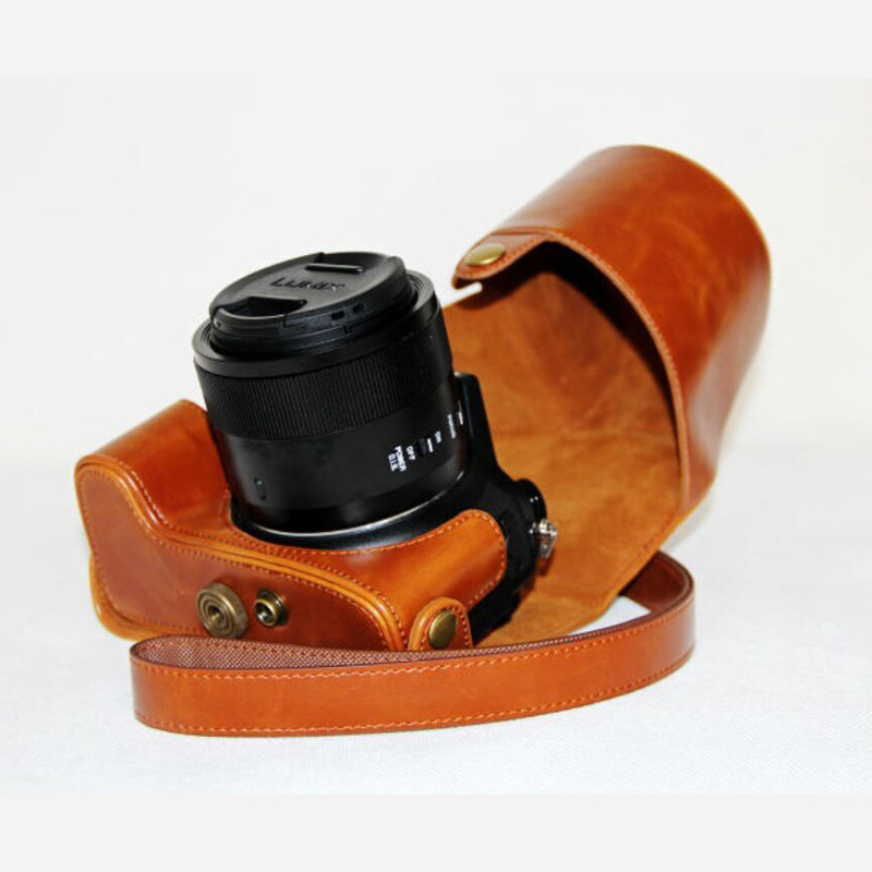 Стп Кожа Камера Случај Торба за Panasonic Lumix FZ1000 Камера покрие со Рамо, рака