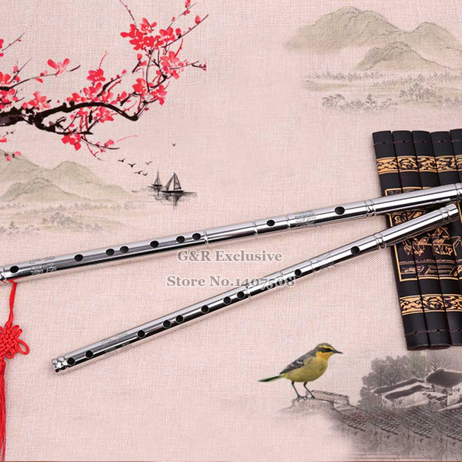 Кинески Нерѓосувачки Челик Flute Dizi Кратката Flauta Woodwind Музички Инструмент за Почетник Метал Само-одбрана Оружје G копче